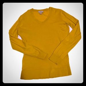 LOFT sweater top medium petite mustard yellow